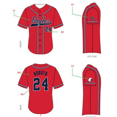 Lancaster Softball Individual Red Jersey Thumbnail