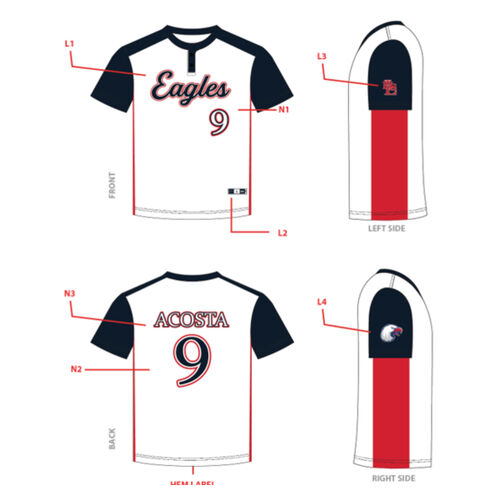 Lancaster Softball Individual White Jersey Thumbnail